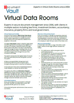 virtual data room datasheet